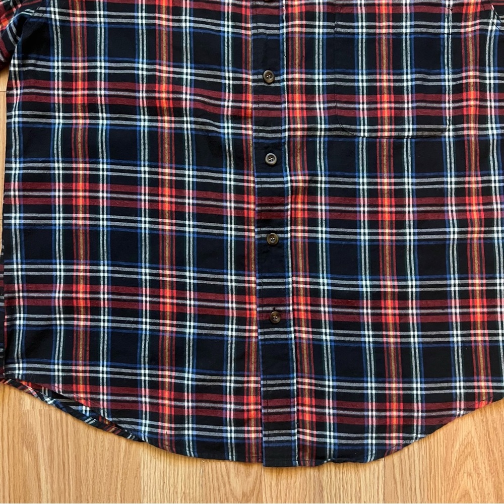 Rafaella Women’s 100% Cotton Button Down Plaid Flannel Top Size 8 Holiday Colors - Picture 3 of 8